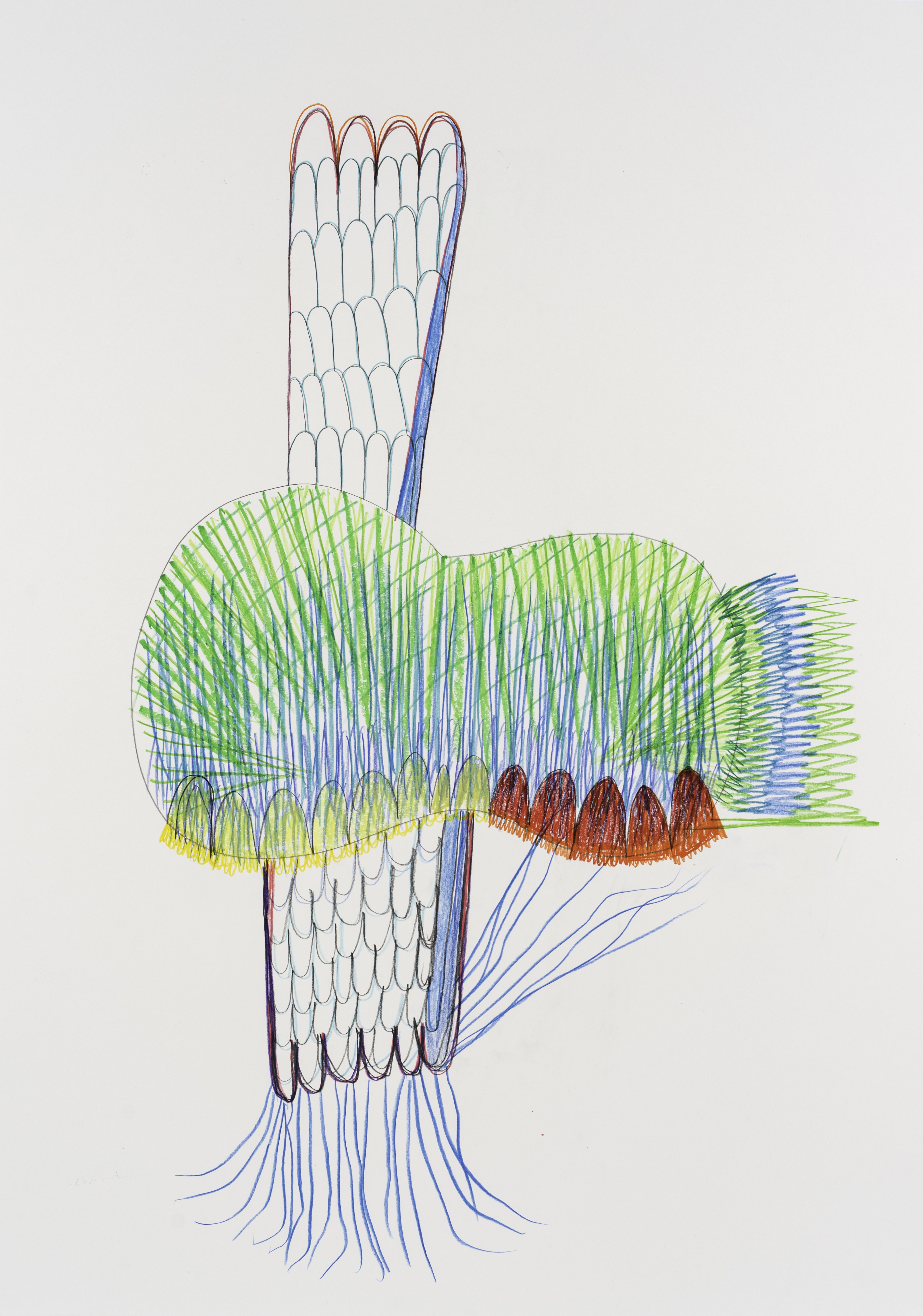 Strampelanzug, 2020 - Bleistift, Farbstift - 60 x 85 cm
