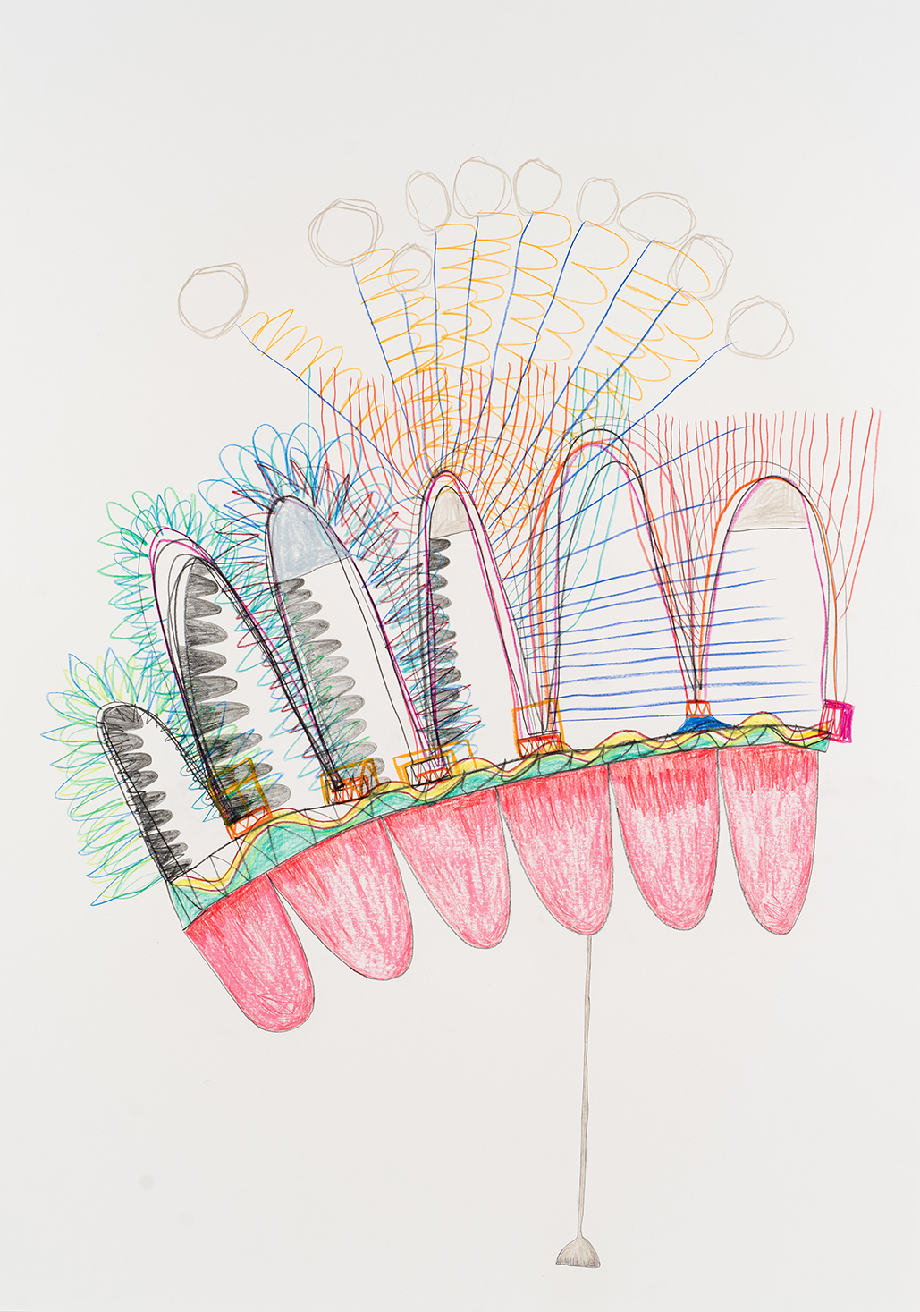 Moderne Freizeitgestaltung, 2020 - Bleistift, Farbstift - 60 x 85 cm