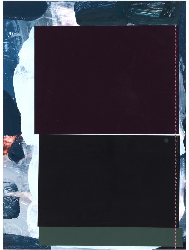 Banner, 2018, 33 x 26,5 cm, collage and thread on Ypon paper