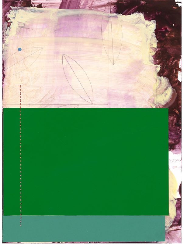 Garden Plot, 2018, 33 x 26 cm, collage and thread on Ypon paper