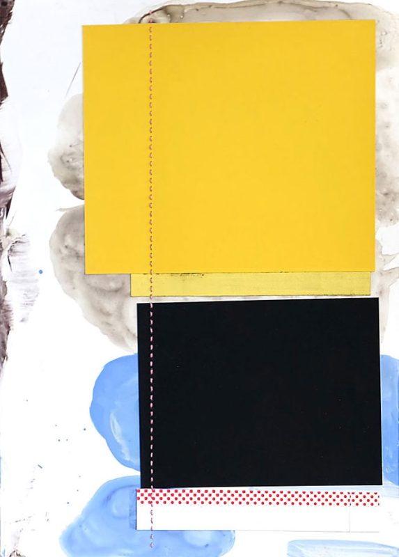 o.T. 2018, 33 x 26 cm, collage and thread on Ypon paper