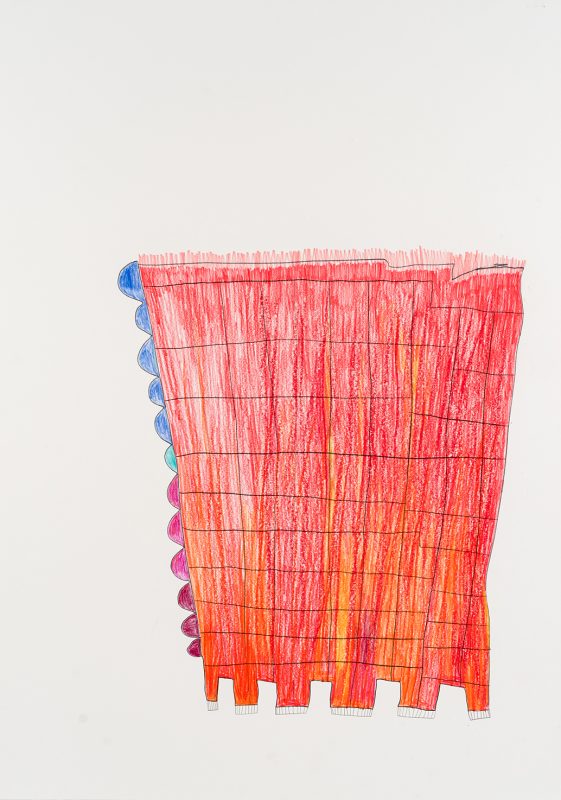 Balkon muss schon sein, 2020 - Bleistift, Farbstift - 60 x 85 cm
