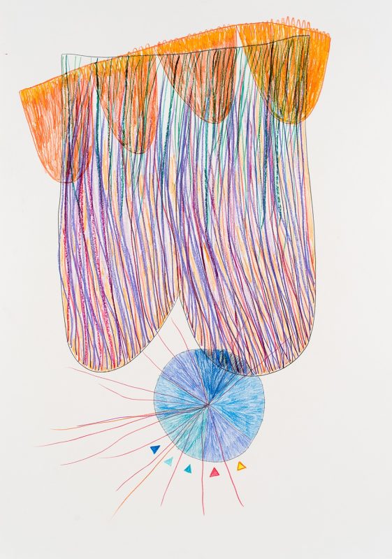Strömung, 2020 - Ölpastell, Farbstift - 60 x 85 cm