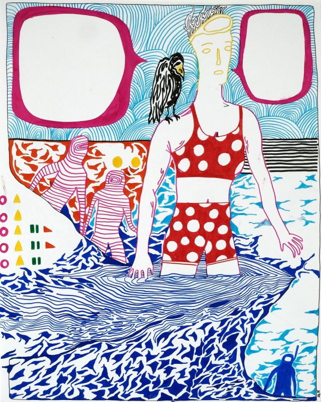O.T., 60 x 76 cm, 2018, Mischtechnik auf Papier