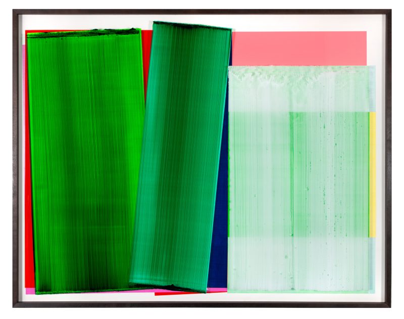 Ecoute Ecoute ; 2022; 120 x 152cm acrylic behind glass, acrylic and chrome varnish on wood