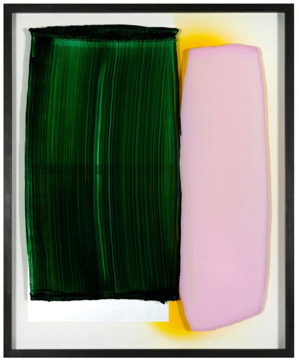 Second Movement, 85 x 70 cm, acrylic behind glass, acrylic and chrome varnish on wood, 2018