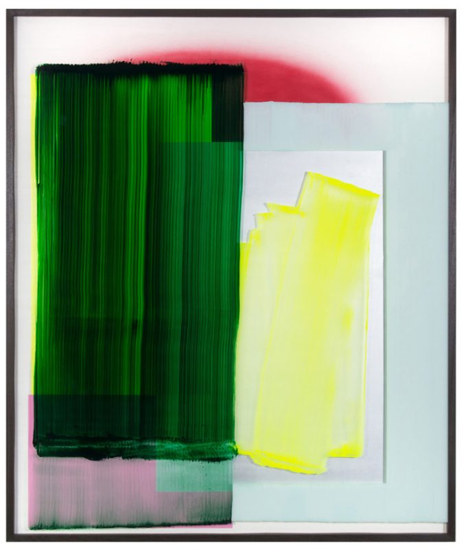 All It Takes, 180 x 152 cm, acrylic behind glass, acrylic and chrome varnish on wood, 2018