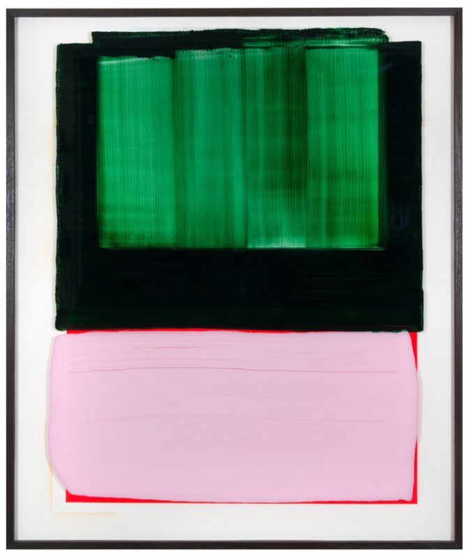 Do Not, 180 x 152 cm, acrylic behind glass, acrylic and chrome varnish on wood, 2018