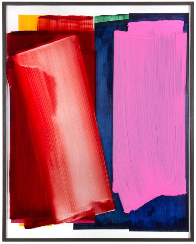 The Comforter, 152 x 122 cm, acrylic behind glass, acrylic and chrome varnish on wood, 2018