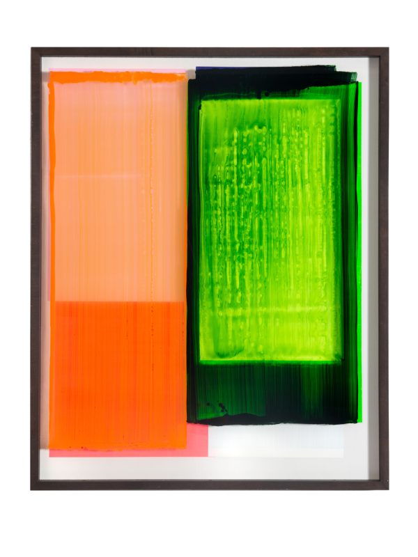 Prepared; 2020; 100 x 80 cm, acrylic behind glass acrylic and varnish on wood