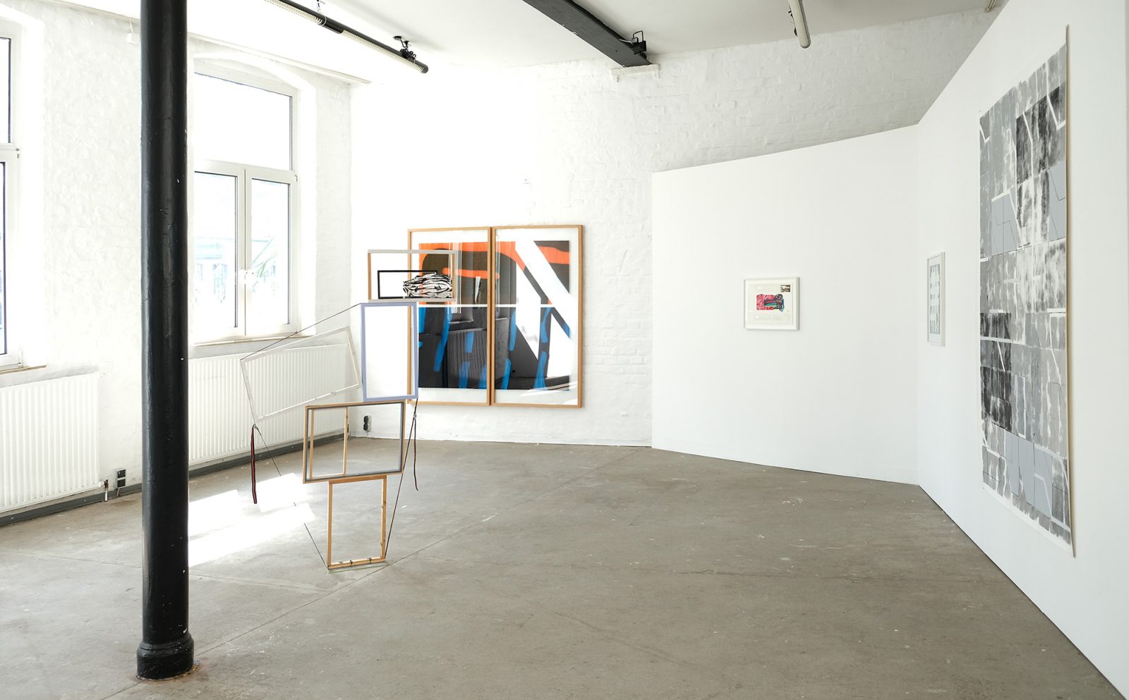 Jost Münster, woodframes, glass, tension belt